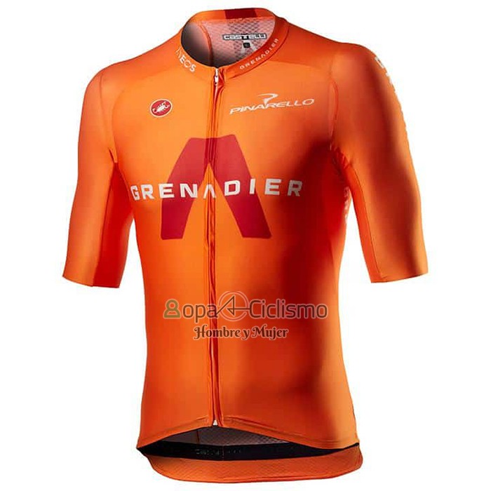 Ineos Grenadiers Ropa Ciclismo Culotte Corto 2021 Mangas Cortas Naranja